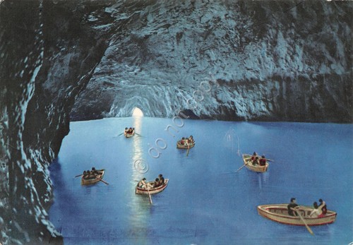 Cartolina capri grotta - cartolina, azzurra