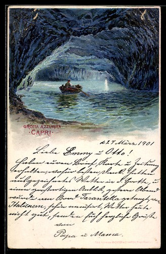 Litografia capri grotta - litografia, capri,