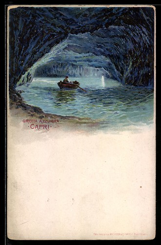 Litografia capri grotta - litografia, capri,