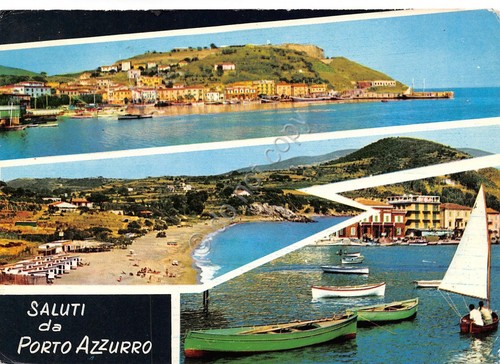 Cartolina porto azzurro isola - cartolina,