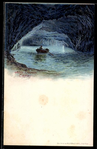 Litografia capri grotta - litografia,