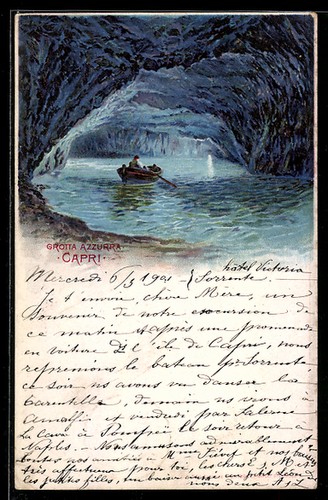 Litografia capri grotta - capri,,
