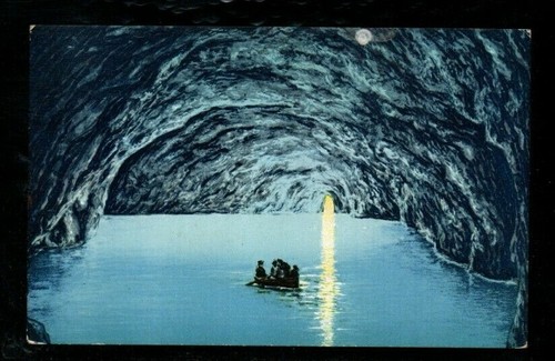 Cartolina capri grotta - capri, azzurra