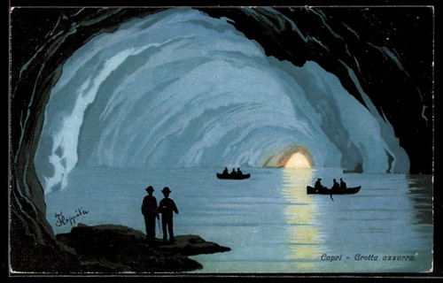 Cartolina artista capri - cartolina,