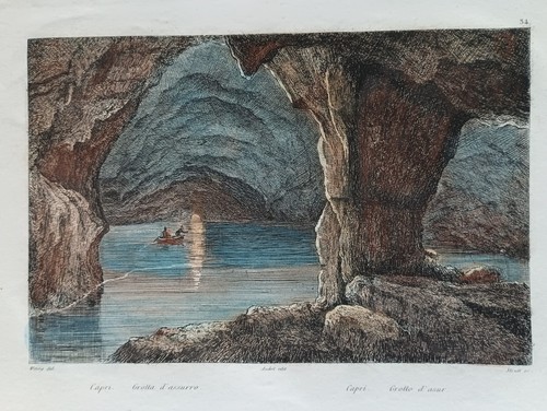 Incisione capri grotta azzurra - incisione,